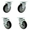 Service Caster Cooking Performance Group 369CASTER4 Replacement Caster Set with Brakes-, 4PK COO-SCC-20S514-PPUB-BLK-2-TLB-2